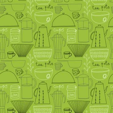 Kitchen pattern seamless design graphic Stock Illustration