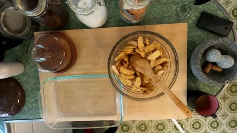 Kitchen Peeling Slicing Apples Cutting Board Meal Healthy Lifestyle Eating Food Stock Footage 324873108