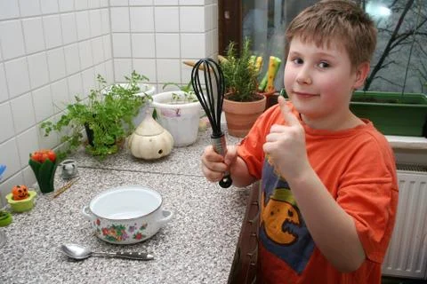 In the kitchen Stock Photos