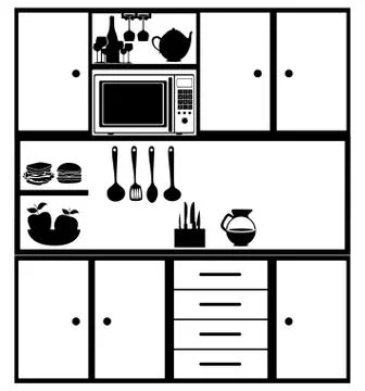 Kitchen pictogram over white background vector illustration Illustrazione stock