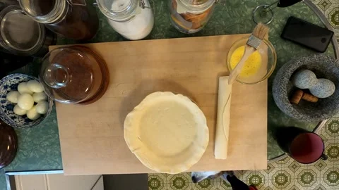 Kitchen Pie Crust Cutting Board Meal Preperation Healthy Lifestyle Eating Food Stock Footage 324877410