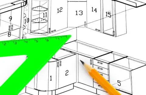 Kitchen plan Foto stock