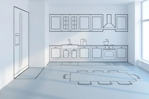 Kitchen planning design Stock Illustration