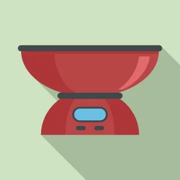 Kitchen plate scales icon, flat style Ilustración de archivo