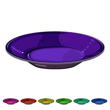 Kitchen plate white cartoon vector graphic Illustrazione stock