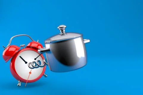 Kitchen pot with alarm clock イラスト素材