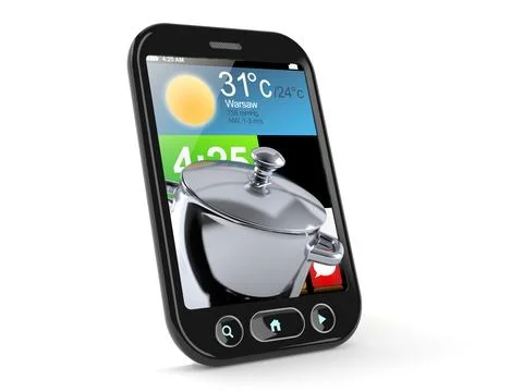 Kitchen pot inside smartphone イラスト素材