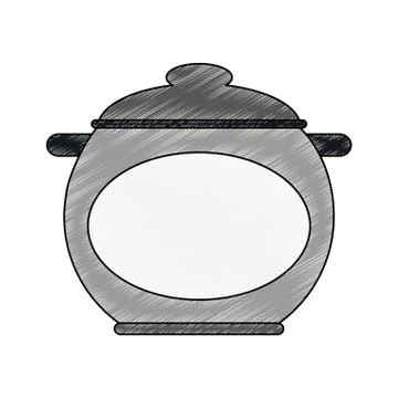 Kitchen pot isolated scribble Stock Illustration