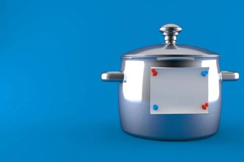 Kitchen pot with note Stock Illustration