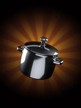Kitchen pot on rays background Stockillustratie