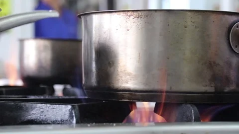Kitchen Pot - Stove Fire Cooking Stock Footage 110718201