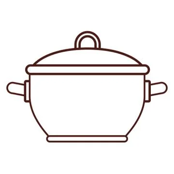 Kitchen pot utensil brown lines Stockillustratie