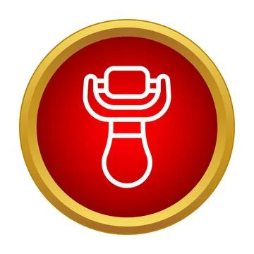 Kitchen potato peeler icon in red circle Stock Illustration