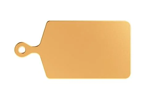 Kitchen Prep And Culinary Concept. Golden Rectangular Cutting Board With Ha.. Stock Illustration