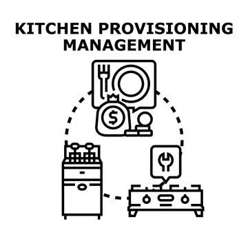 Kitchen provisioning management concept for food business Stock Illustration