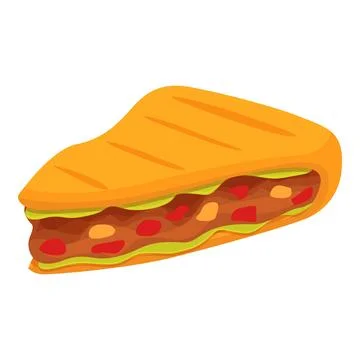 Kitchen quesadilla icon cartoon vector. Meet healthy 스톡 일러스트