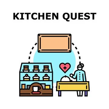Kitchen quest game development vector illustration Stock Illustration