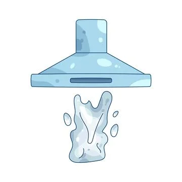 Kitchen range hood with steam Stock Illustration