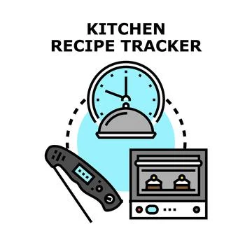 Kitchen recipe tracker app for cooking management Stock Illustration