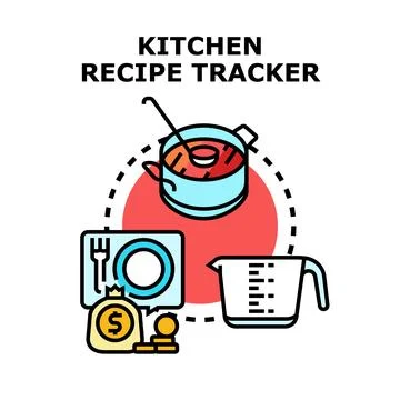 Kitchen recipe tracker concept vector illustration Ilustración de archivo
