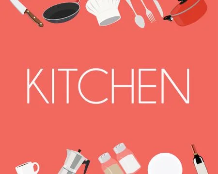 Kitchen Red Sign Illustrazione stock
