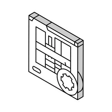 Kitchen redesign interior isometric icon vector illustration Stock Illustration