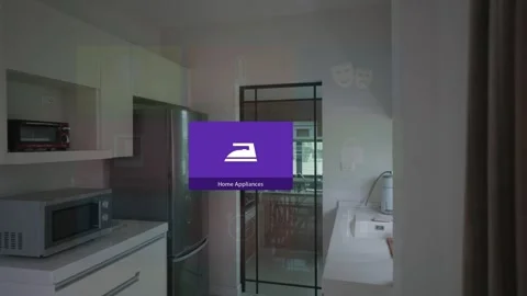 A kitchen with a refrigerator and a window Stock Footage 314664518