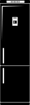 Kitchen Refrigerator Icon in flat style. Vector Illustration Stock Illustration