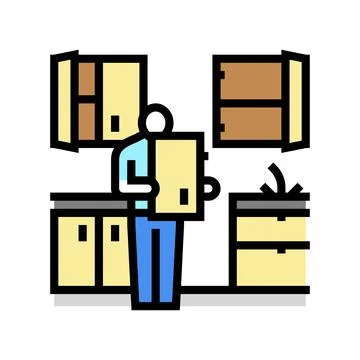 Kitchen refurbishment color icon vector illustration Stock Illustration