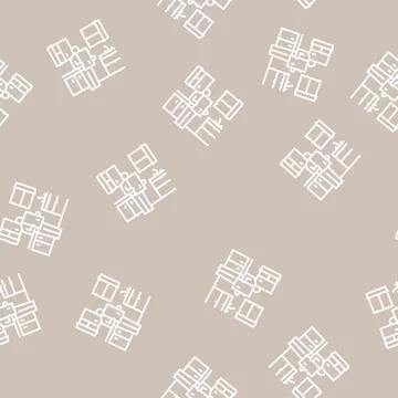 Kitchen refurbishment line seamless pattern Stock Illustration