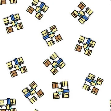 Kitchen refurbishment vector seamless pattern Stock Illustration