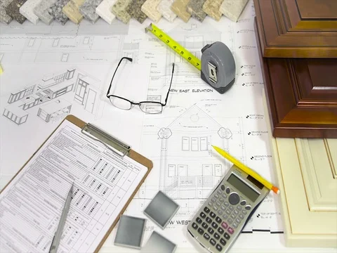 Kitchen Remodeling Planing - New kitchen renovation Vídeos de archivo 78120938