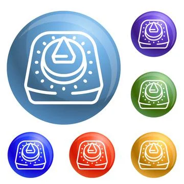 Kitchen retro timer icons set vector イラスト素材