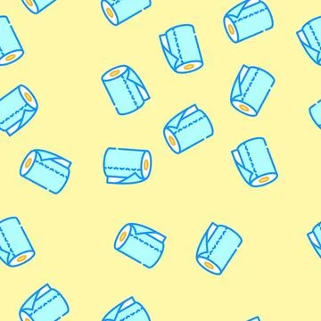 Kitchen roll paper towel vector seamless pattern Stock Illustration