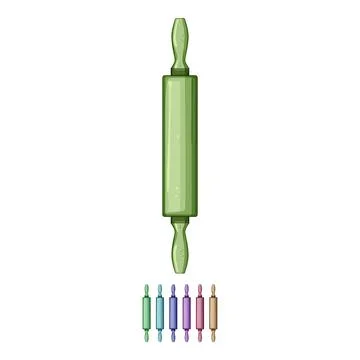 Kitchen rolling pin cartoon vector graphic 库存插图