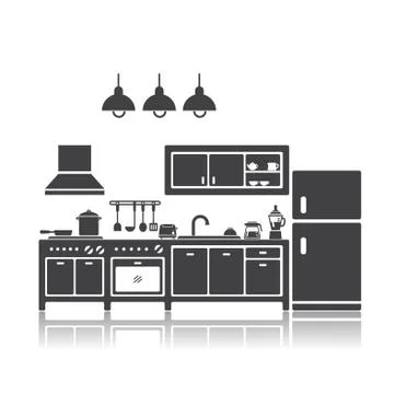 Kitchen room Stock Illustration