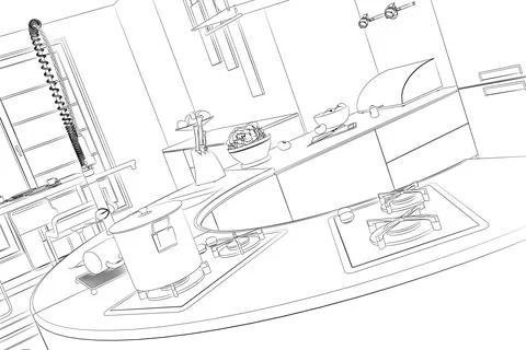 Kitchen room Stock Illustration
