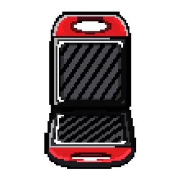 Kitchen sandwich maker pixel art vector illustration Stock Illustration