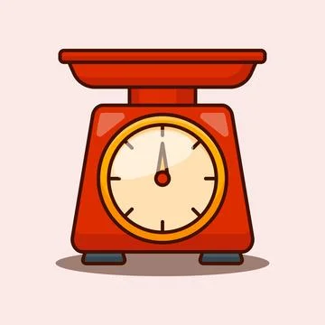 Kitchen scale. cartoon vector illustration. Stock Illustration