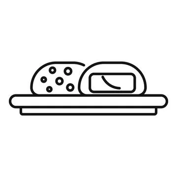 Kitchen scale comparing weight of cookie dough and mochi ball Illustrazione stock
