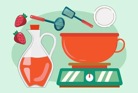 Kitchen Scale Concept Illustration Vector Style Illustration Illustrazione stock