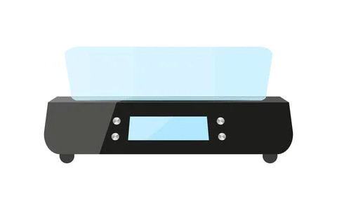 Kitchen scale electronic digital bowl black flat Stock Illustration