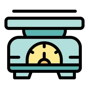 Kitchen scale with an empty platform, indicating readiness for weighing ingre Stock Illustration