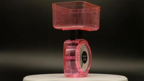 Kitchen scale full of strawberries 스톡 동영상 108821841