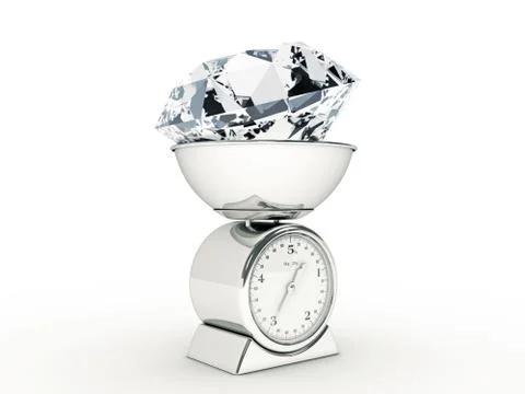 Kitchen scale with giant diamond Stock Illustration