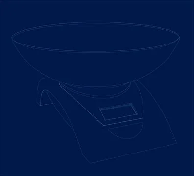 Kitchen Scale Icon Flat Design. Contour of scale. Vector illustration Stock Illustration