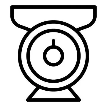 Kitchen scale icon representing baking ingredients measuring for cooking Stock Illustration