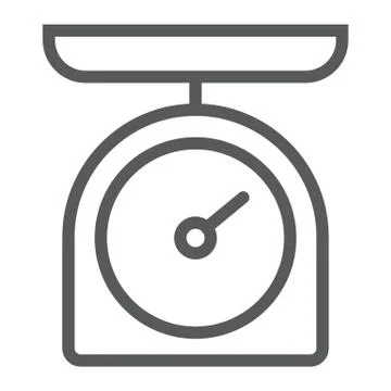 Kitchen scale line icon, kitchen and cooking Stock Illustration