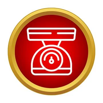 Kitchen scale measuring ingredient for cooking and baking icon Stock Illustration