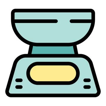 Kitchen scale measuring ingredients for baking a delicious cake Stock Illustration